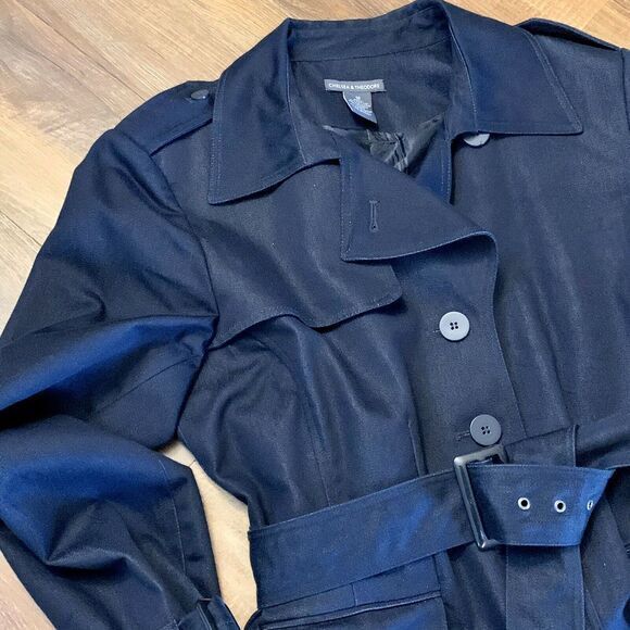 Chelsea & Theodore Deep Indigo Jacket Belted Sz 10 - Picture 5 of 6